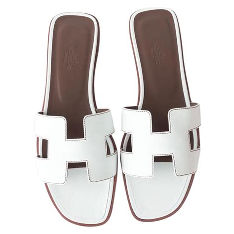 hermes sandals oran white